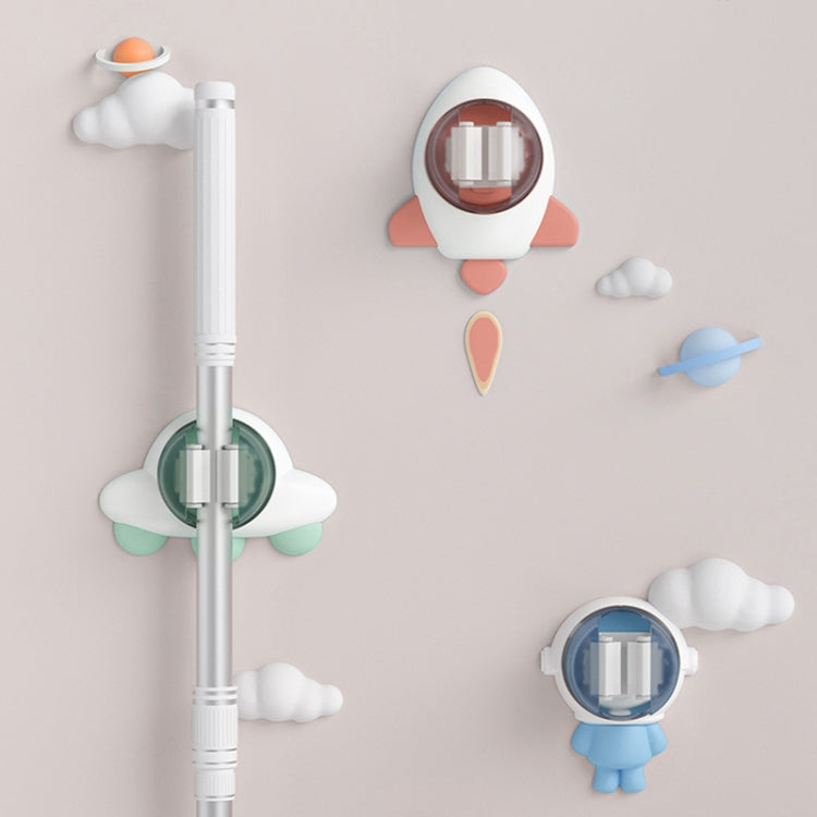 Ffcat Bathroom Mop Rack Cartoon Seamless Sticker Mop Hook