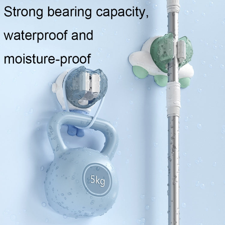 Ffcat Bathroom Mop Rack Cartoon Seamless Sticker Mop Hook