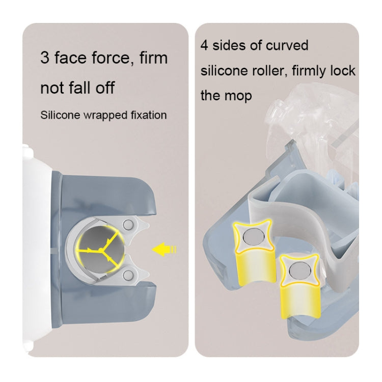 Ffcat Bathroom Mop Rack Cartoon Seamless Sticker Mop Hook