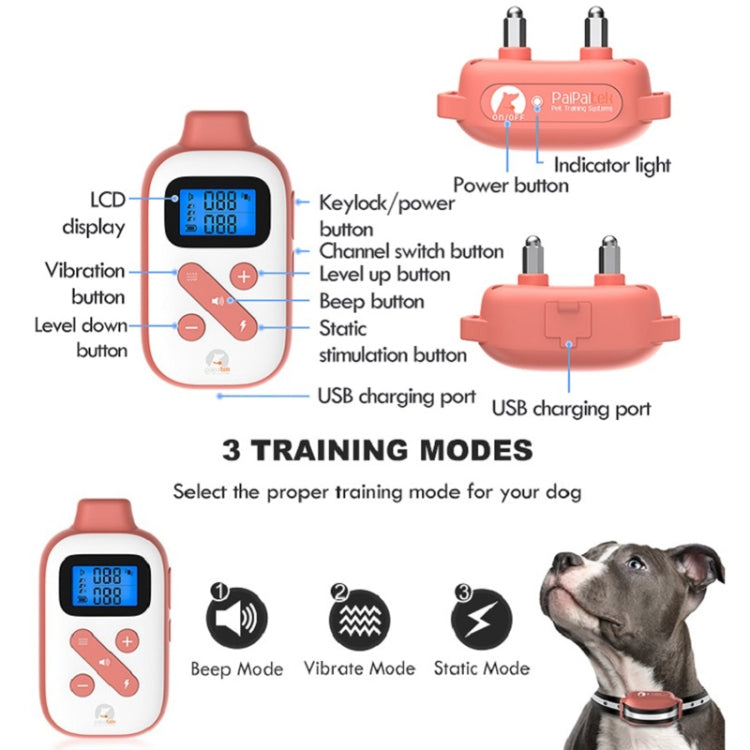 PaiPaitek PD523 1000m Remote Control Rechargeable Waterproof Dog Trainer