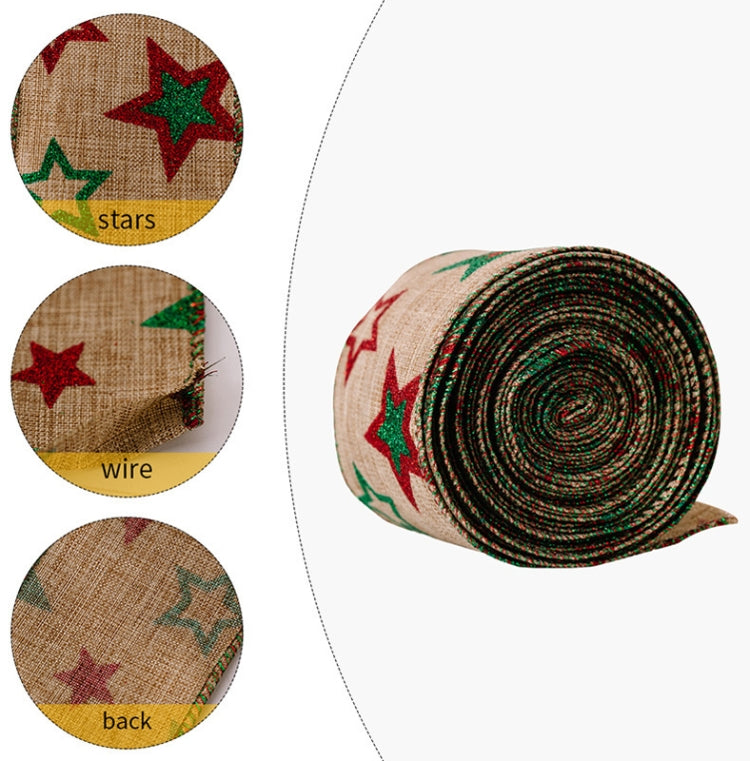 5m X 6cm Christmas Imitation Hemp  Ribbon Gift Decoration Ribbon