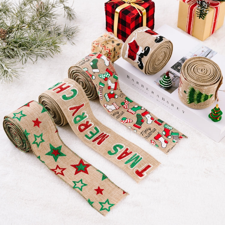 5m X 6cm Christmas Imitation Hemp  Ribbon Gift Decoration Ribbon