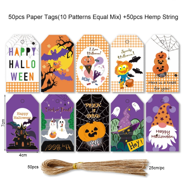 2 Sets Halloween Hangtag Gift Bag Candy Box Decorative Hangtag,Spec: