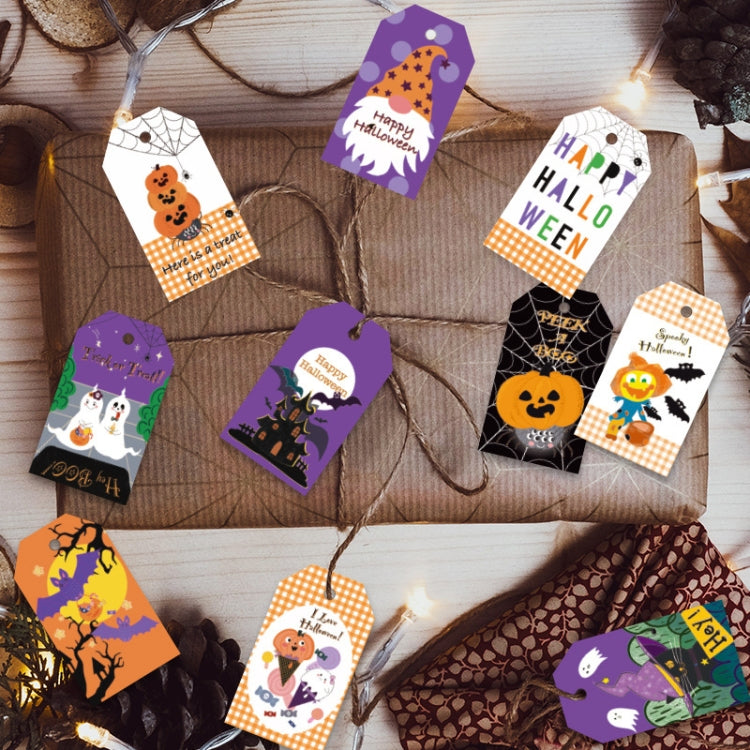 2 Sets Halloween Hangtag Gift Bag Candy Box Decorative Hangtag,Spec: