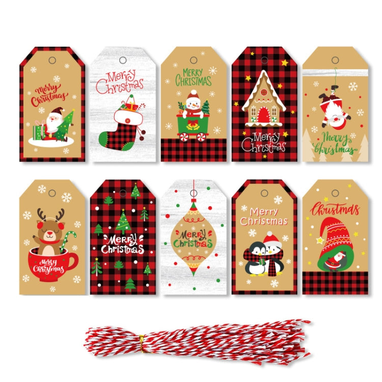 2 Packs 50pcs/set  Christmas Kraft Paper Tags Gift Wrapping Paper Labels