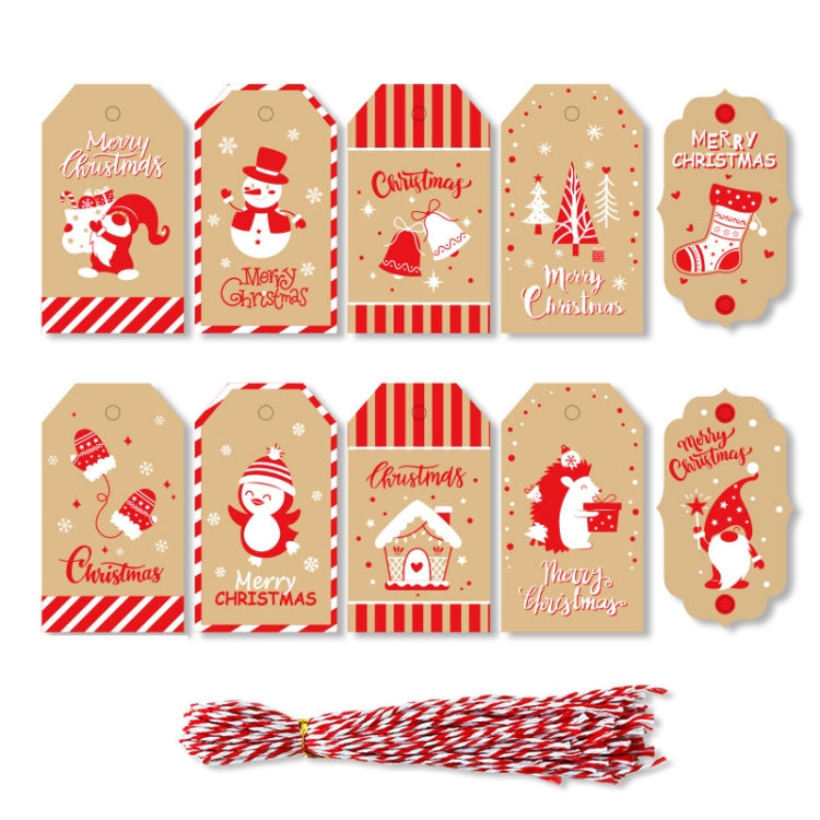 2 Packs 50pcs/set  Christmas Kraft Paper Tags Gift Wrapping Paper Labels