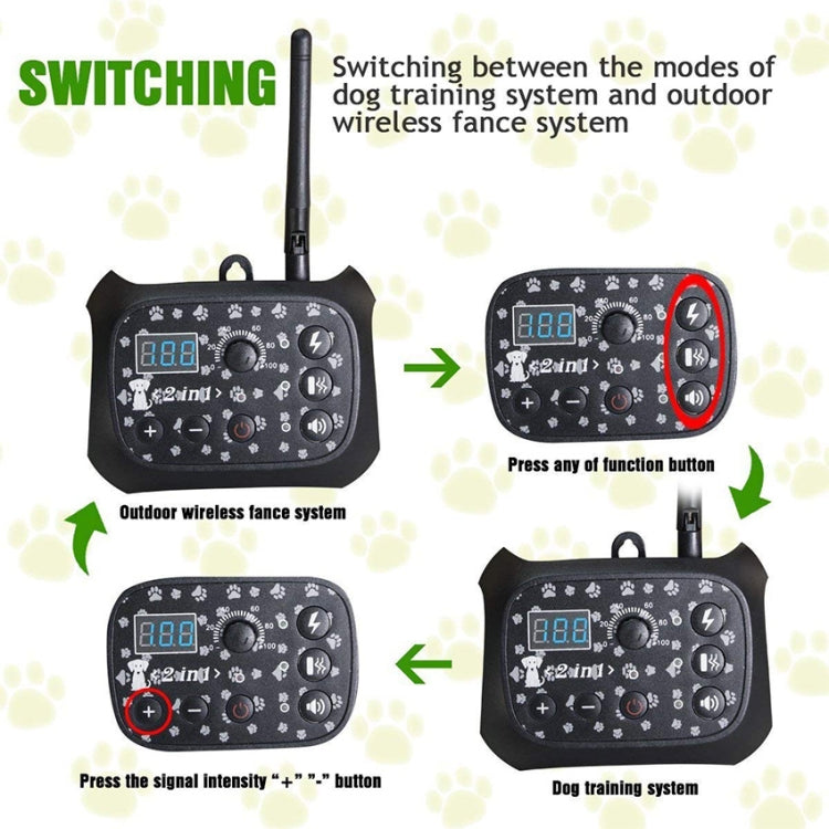 TF68 2-in-1 Dog Trainer Outdoor Electronic Wireless Fence With Collar