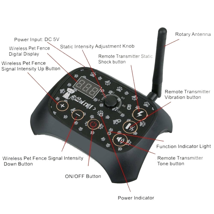 TF68 2-in-1 Dog Trainer Outdoor Electronic Wireless Fence With Collar