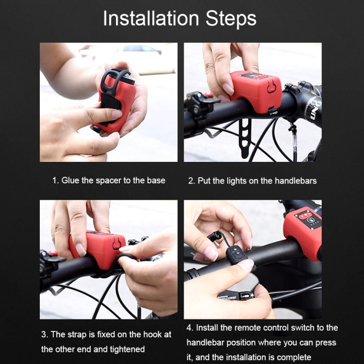 2 In 1 Bicycle Rechargeable Waterproof High Decibel Bell with Highlight Light