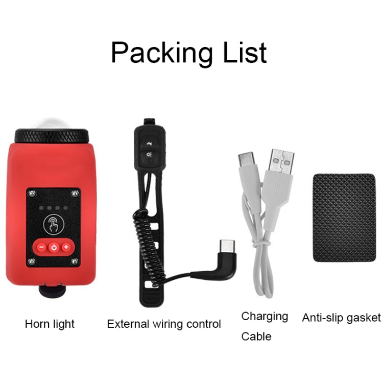 2 In 1 Bicycle Rechargeable Waterproof High Decibel Bell with Highlight Light