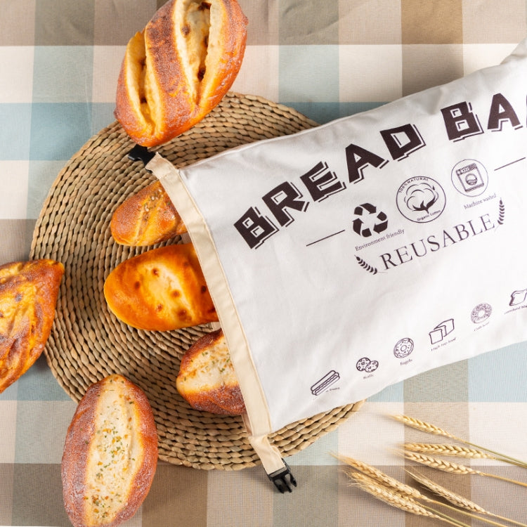 Cotton TPU Bread Bag With Clasp Reusable Storage Bag