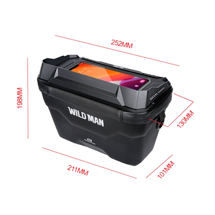 WILD MAN XT8 3L Bicycle EVA Hard Shell Touch Screen Waterproof Head Bag