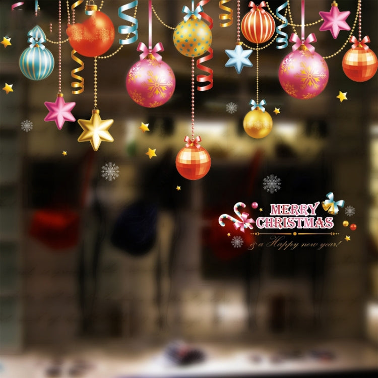 Santa Claus Hanging Stickers Shop Window Glass Door Living Room Wall Stickers