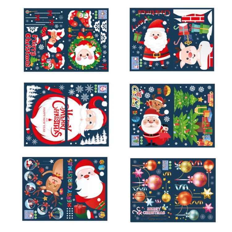 Santa Claus Hanging Stickers Shop Window Glass Door Living Room Wall Stickers