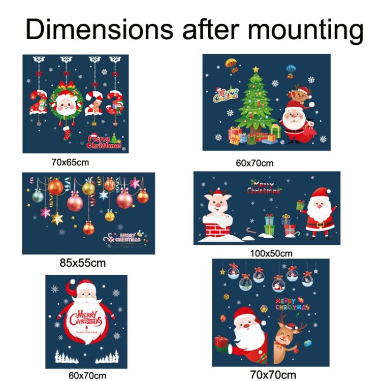 Santa Claus Hanging Stickers Shop Window Glass Door Living Room Wall Stickers