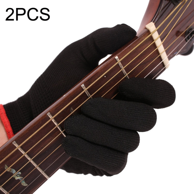 2PCS Beginner Press Nylon Wear -Resistant Anti -Slip Left Hand Guitar Exercise Glove,Size: