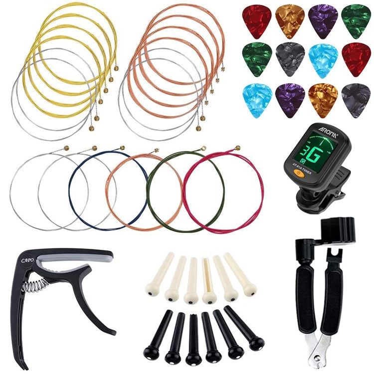 Folk Wood Bass Guitar Tuning Clip Tuner Instrument Set