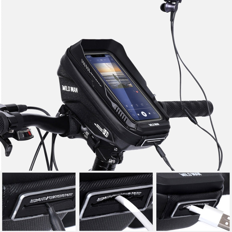 WILD MAN XT1 1L Bicycle EVA Hard Shell Phone Touch Screen Handlebar Bag