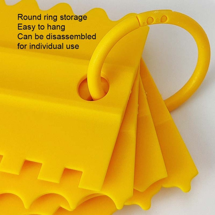 4 PCS / Set Plastic Cream Scraper PP Double Side Sawtooth Baked Cake Flattener