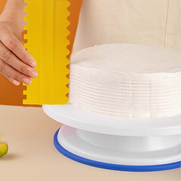 4 PCS / Set Plastic Cream Scraper PP Double Side Sawtooth Baked Cake Flattener