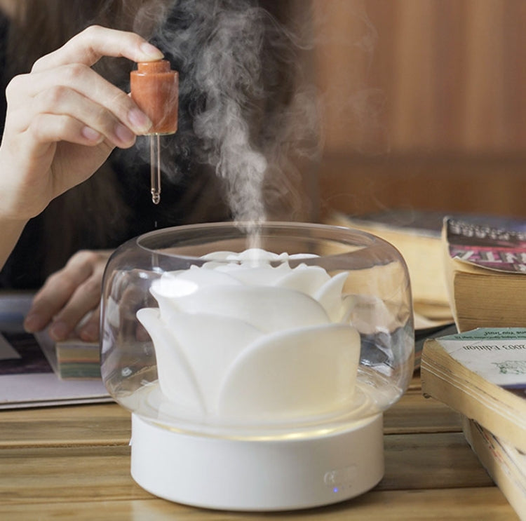 400ml Rose Aromatherapy Diffuser Timing Humidifier with Seven-color Light,CN Plug