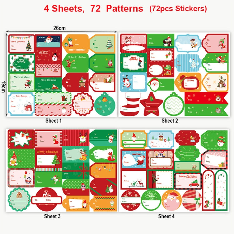 1set 72pcs/set  Christmas Stickers Gift Bag Packaging Box Closure Stickers