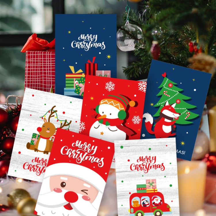 6 Fold Cards + 6 Envelopes + 6 Stickers Christmas Day Greeting Cards