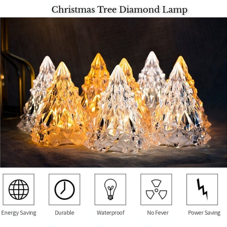 Christmas Tree Iceberg Diamond Crystal Lights Decorative Ambient Light Acrylic Ornaments, Color: Warm White  Light