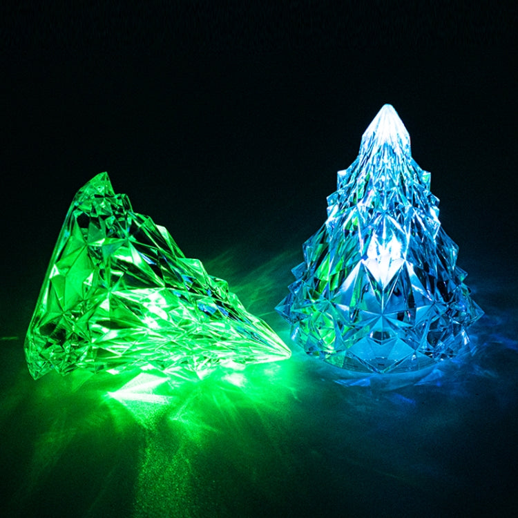 Christmas Tree Iceberg Diamond Crystal Lights Decorative Ambient Light Acrylic Ornaments, Color: Warm White  Light