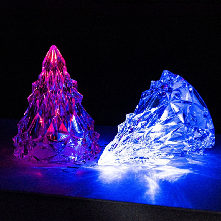Christmas Tree Iceberg Diamond Crystal Lights Decorative Ambient Light Acrylic Ornaments, Color: Warm White  Light