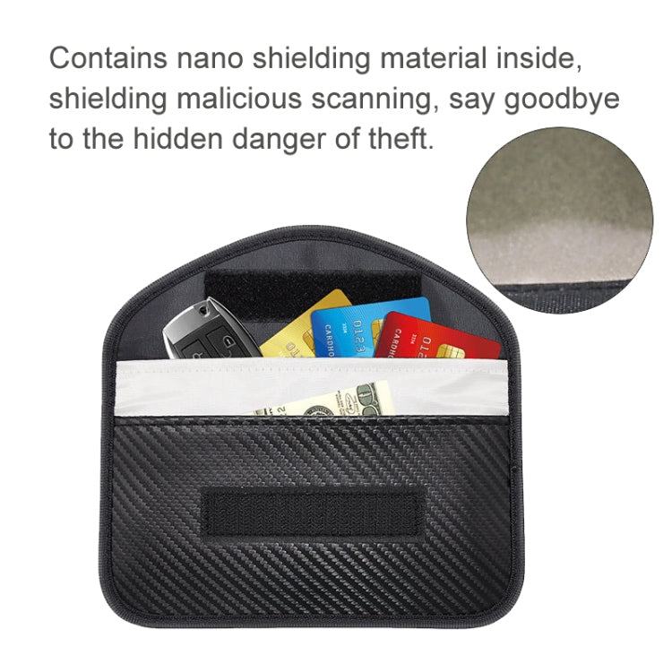Carbon Fiber Signal Shielding Bag Radiation-proof RFID Phone Key Bag 20 x 10cm