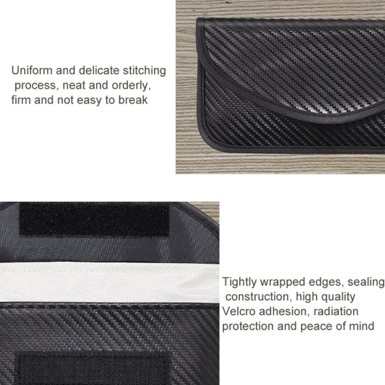 Carbon Fiber Signal Shielding Bag Radiation-proof RFID Phone Key Bag 20 x 10cm