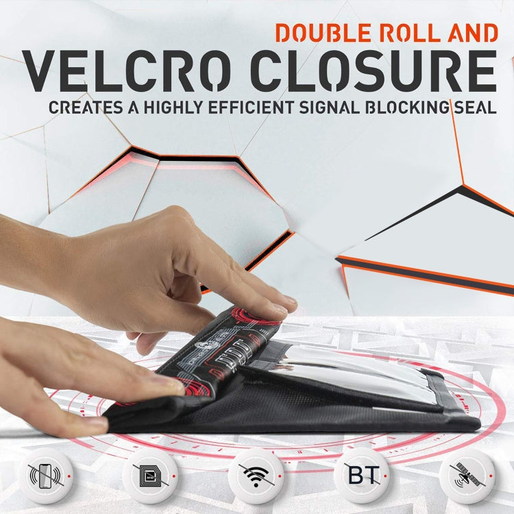 Rolled Edge Cell Phone Tablet RFID Privacy Protection Bag Car Key Signal Shielding Bag