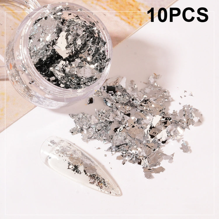 10 PCS K Gold Tin Foil Nail Decoration Nail Polish Adhesive Sticker