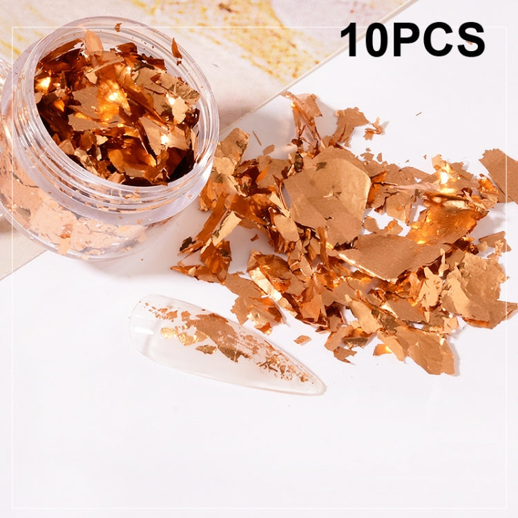 10 PCS K Gold Tin Foil Nail Decoration Nail Polish Adhesive Sticker