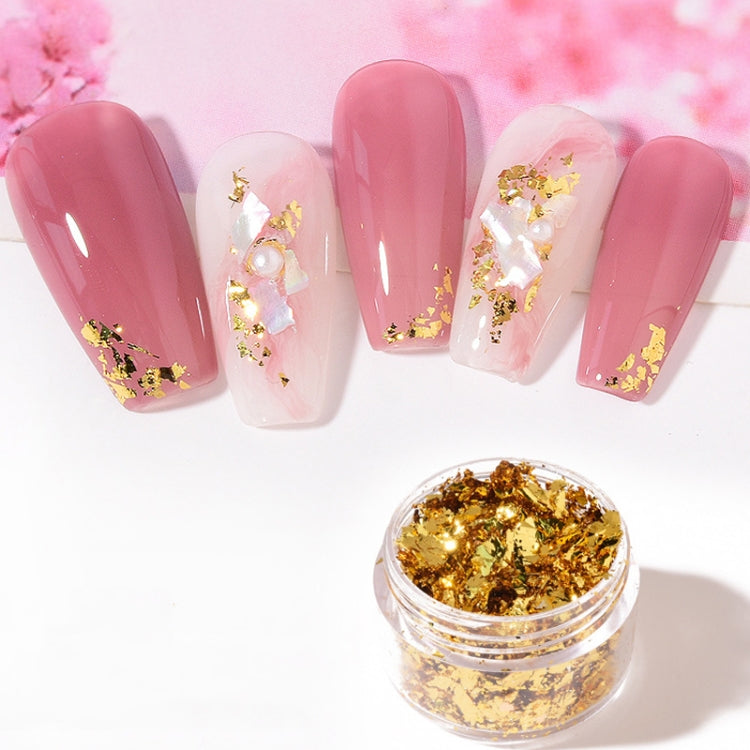 10 PCS K Gold Tin Foil Nail Decoration Nail Polish Adhesive Sticker
