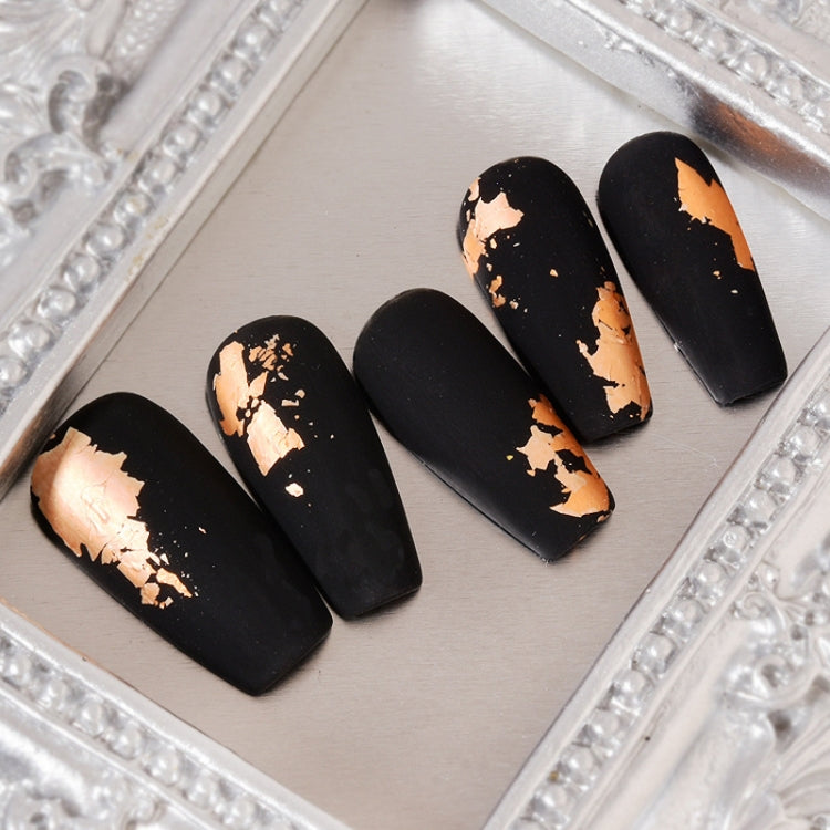 10 PCS K Gold Tin Foil Nail Decoration Nail Polish Adhesive Sticker