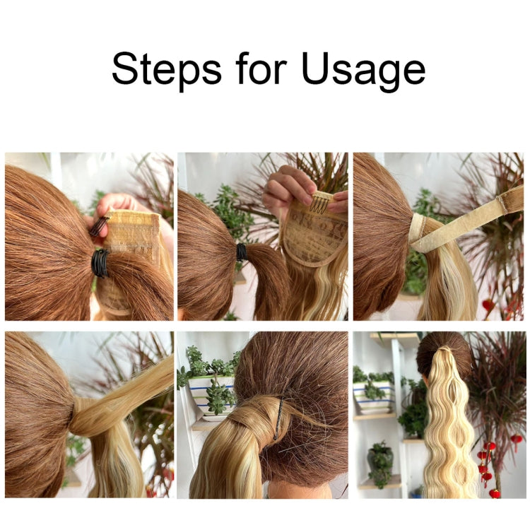 MST08 Adhesive Tie-On Wigs Ponytail Fluffy Long Curly Wigs High-Ponytail