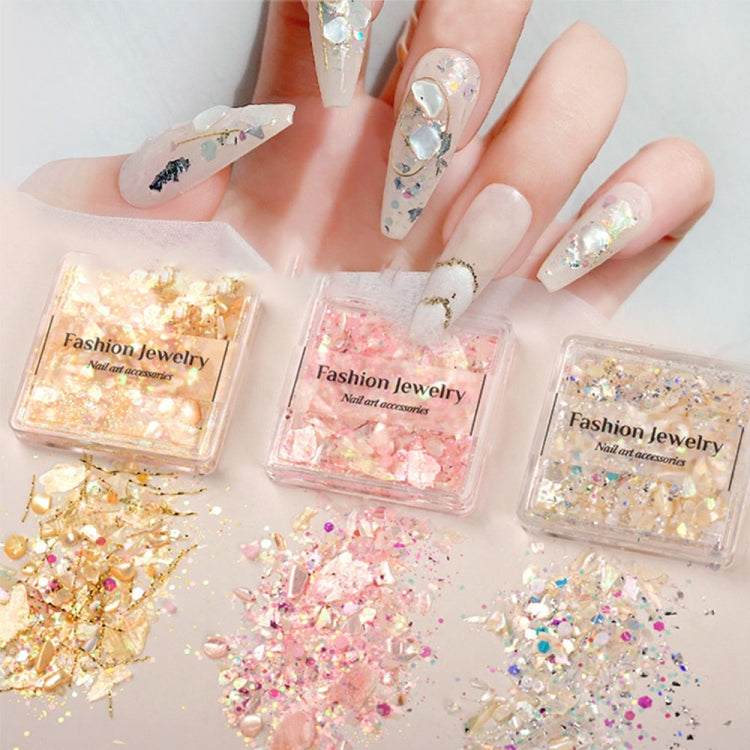 3 Boxes Nail Decorations Shell Sequins Nail Jewelry