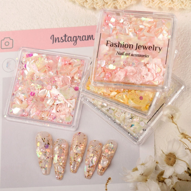 3 Boxes Nail Decorations Shell Sequins Nail Jewelry