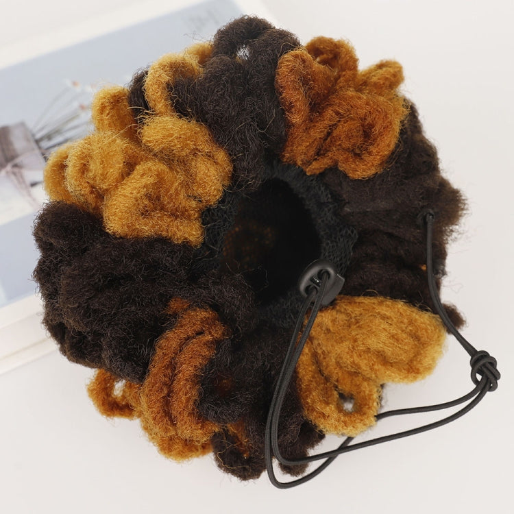 LSFBZB Drawstring Dreadlocks Wig Caterpillar Dreadlock Shaggy Hair Bun, Spec: