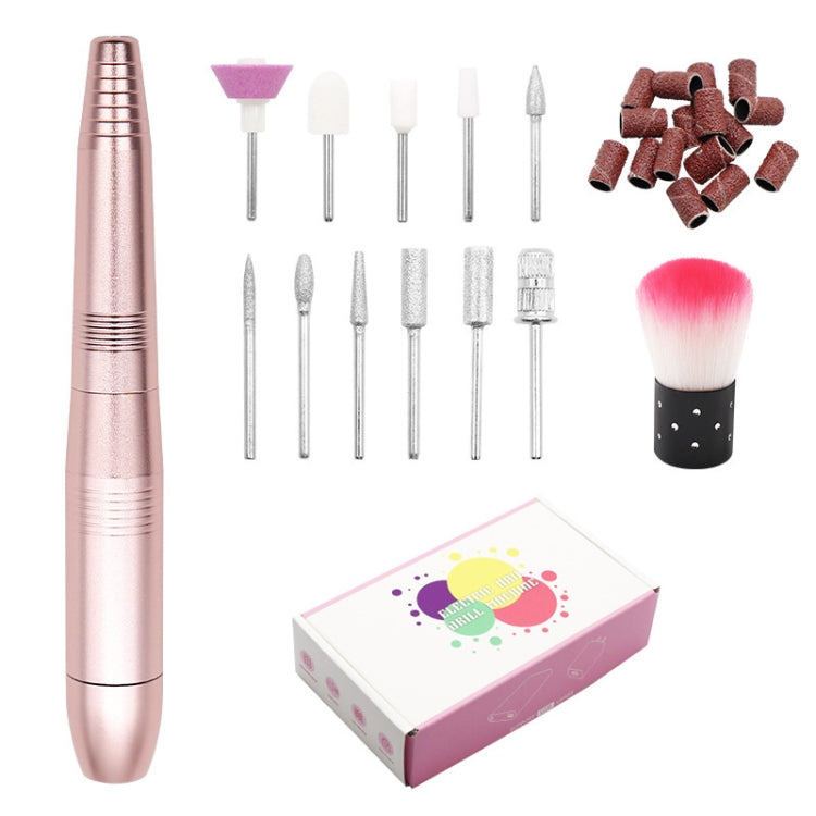 USB Plug Aluminum Nail Drill Machine Electric Manicure Milling Cutter Set