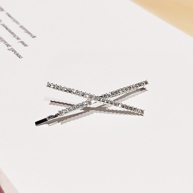 10 PCS X-shaped Cross Rhinestone Full Diamond Hair Clip Teenage Girls Headdress