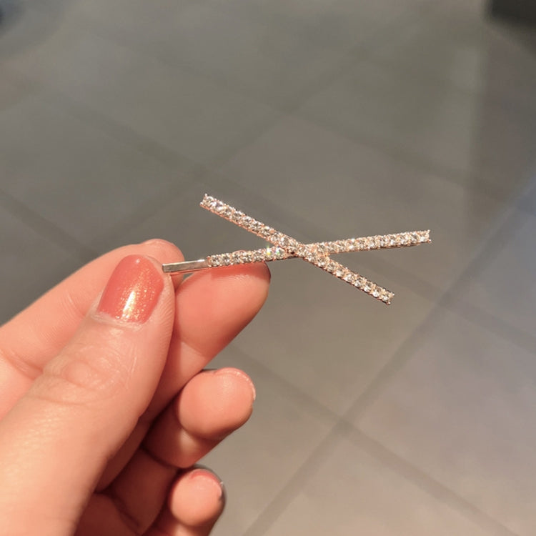 10 PCS X-shaped Cross Rhinestone Full Diamond Hair Clip Teenage Girls Headdress