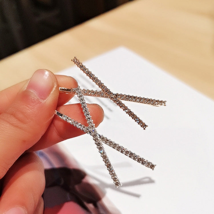 10 PCS X-shaped Cross Rhinestone Full Diamond Hair Clip Teenage Girls Headdress