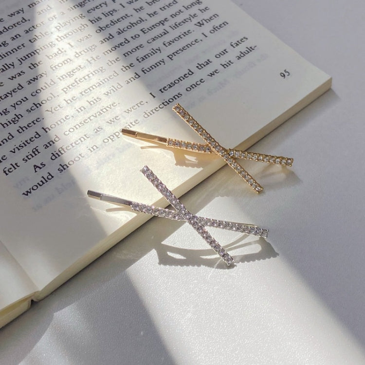 10 PCS X-shaped Cross Rhinestone Full Diamond Hair Clip Teenage Girls Headdress