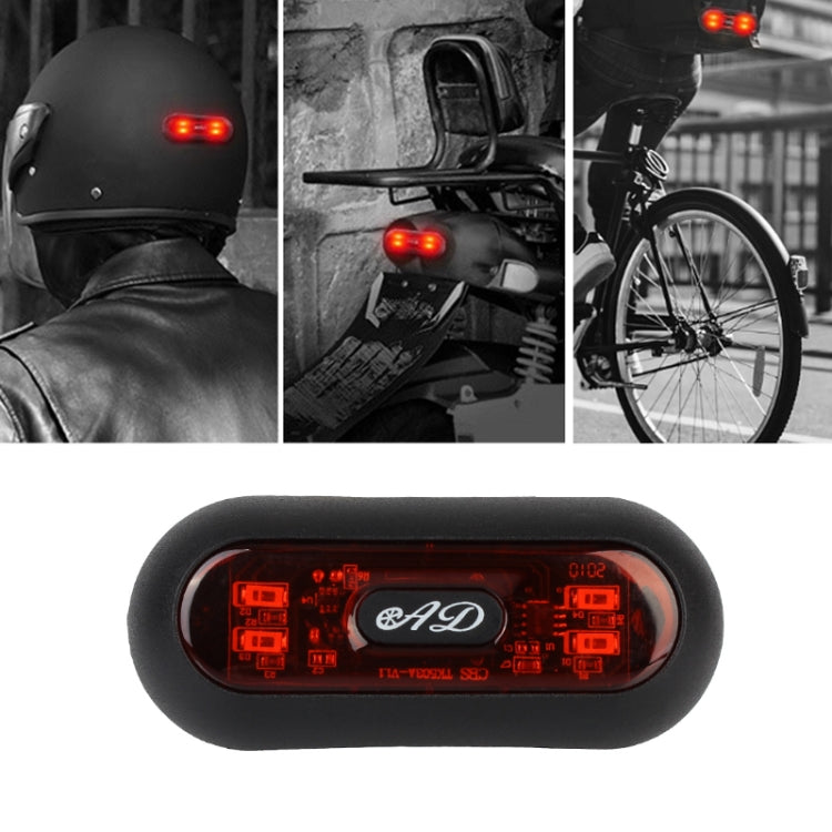 Motorbike Helmet Warning Light USB Rechargeable Waterproof Tail Light