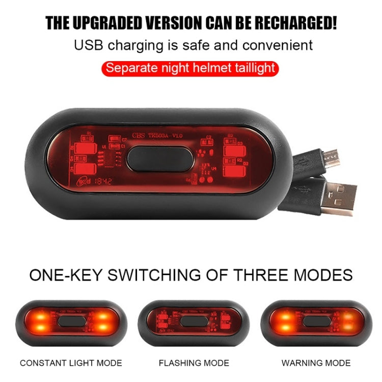 Motorbike Helmet Warning Light USB Rechargeable Waterproof Tail Light