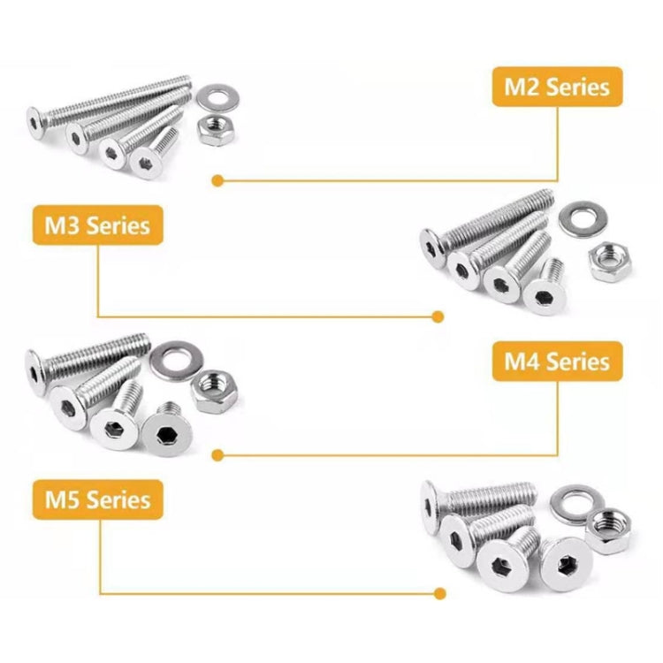 M2/M3/M4/M5 Flat Head Hexagon Socket Screws Gasket Ring Set