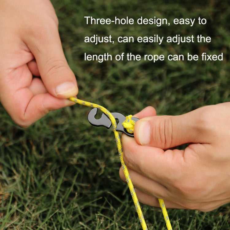 10pcs Outdoor Barracks Aluminum Alloy Umbrella Rope Buckle S-shaped Wind Rope Buckle